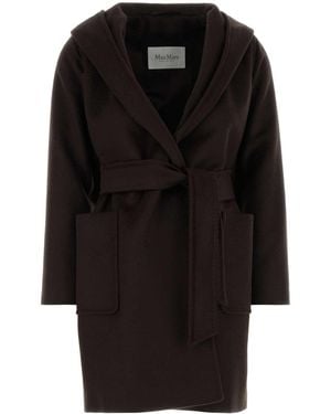 Max Mara Dark Camel Rialto Coat - Black