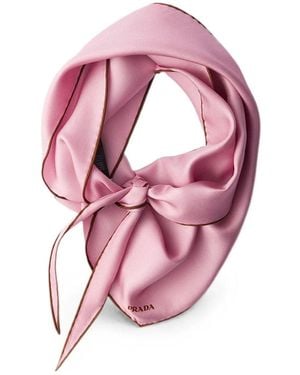 Prada Printed Twill Scarf - Pink