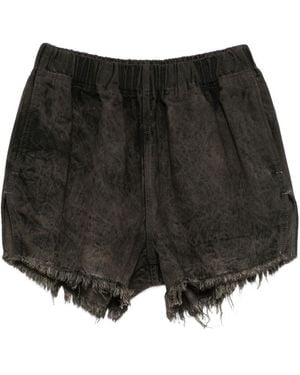 Rick Owens Denim Cotton Shorts - Black