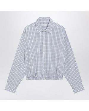 Prada Cropped Checkpattern Shirt - Blue