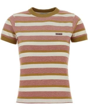 Prada Embroidered Cotton T-Shirt - Multicolor