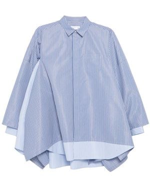 Sacai Striped Cotton Shirt - Blue