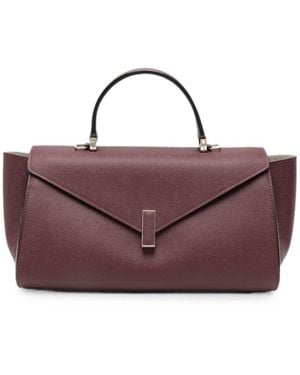 Valextra Iside Editor Leather Tote Bag - Purple