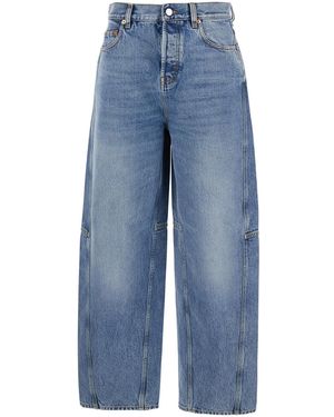 ボトムスその他 GUCCI Two-tone wide-leg jeans with stone-washed treatment Gucci Two-Tone Wide-Leg Jeans With Stone-Washed Treatment in