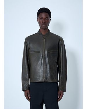 Lemaire Leather Zip Jacket - Gray