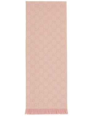 Gucci Gg Wool Scarf - Pink