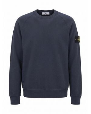 Stone Island Organic Cotton Fleece Sweatshirt - Blue