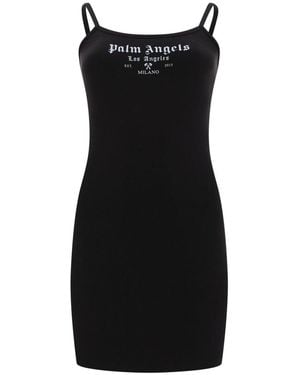 Palm Angels Abito "Milan La" Con Logo - Black