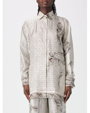 Max Mara Grado Silk Shirt With Print - Gray