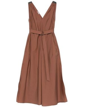 Brunello Cucinelli Cotton Long Dress - Brown