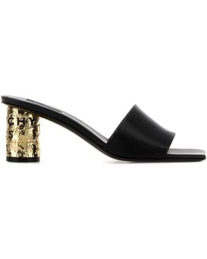 Givenchy Black Leather Tape Mules