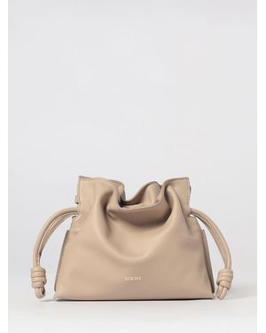 Loewe Flamenco Calfskin Mini Bucket Bag With Drawstring - Natural
