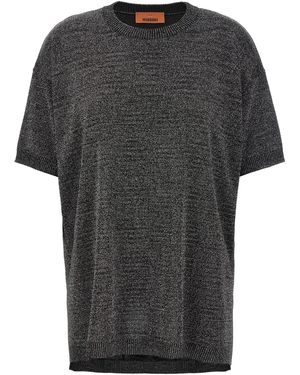 Missoni Oversized Lurex Knit T-Shirt With Crew Neck - Gray