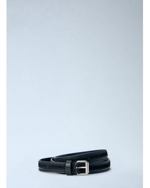 Dries Van Noten Smooth-Grain Leather Belt - Blue