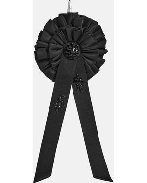 Simone Rocha Ribbon Rosette Coin Purse With Emb - Black
