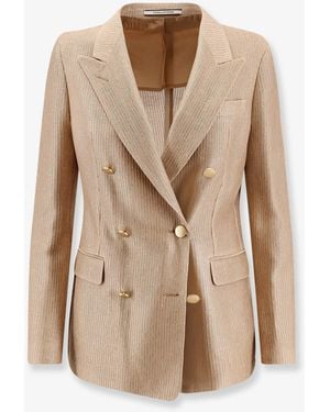 Tagliatore Parigi Double-Breasted Cotton Blazer - Natural