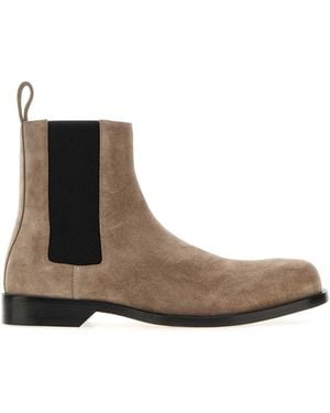 Loewe Dove Suede Bobine Chelsea Ankle Boots - Brown