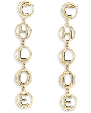Chloé Chloã Script Drop Earrings - White
