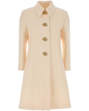Gucci Cream Wool Coat - Natural