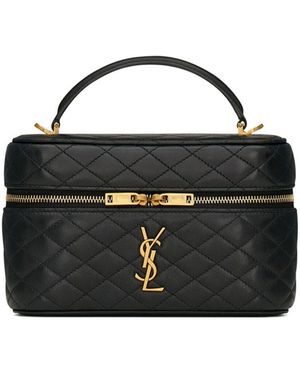 Saint Laurent Lambskin Gaby Vanity Bag - Black