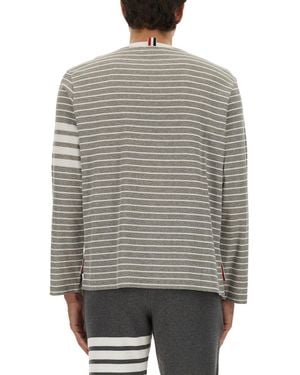 Thom Browne Striped T-Shirt - Gray