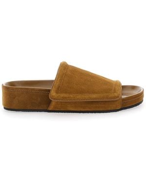 Phoebe Philo Sandals With Adjustable Velcro Strap - Brown