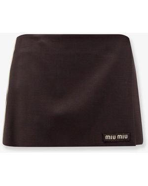 Miu Miu Mohair And Virgin Wool Mini Skirt - Black