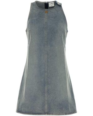 Courreges Denim Mini Dress - Gray