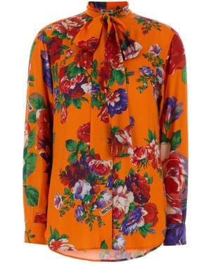 Moschino Printed Satin Shirt - Orange