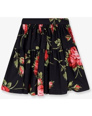 Dolce & Gabbana Cotton Skirt With Iconic Print - Black