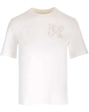 Palm Angels T-Shirt With Monogram - White