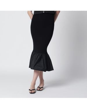 Patou Skirt With Faille Ruffle Hem - Black