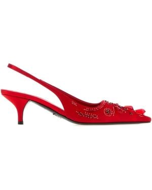 Prada Satin Pump - Red