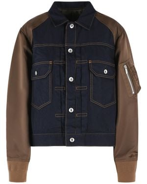 Sacai And Cotton And Polyester Jacket - Blue