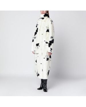 Stand Studio Palmer Faux Fur Coat With Detachable Scarf - White