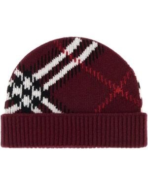 Burberry Embroidered Cashmere Blend Beanie Hat