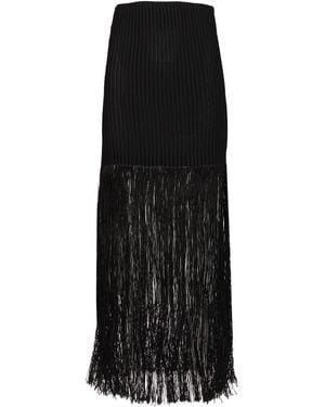 Alaïa Alaïa Tubular Skirt With Fringes - Black