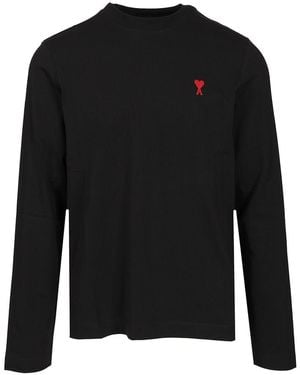 Ami Paris Ami Long-Sleeved T-Shirt - Black