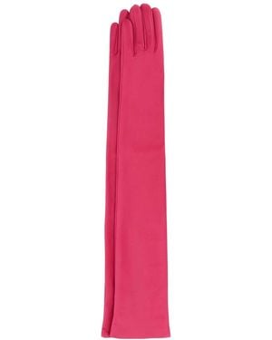 Balenciaga Fuchsia Leather Gloves - Pink