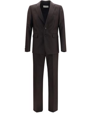 Dries Van Noten Wool Suit Chevron (Ovis Aries) Suits - Black