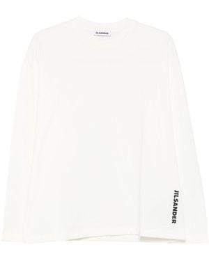 Jil Sander Logo Cotton T-Shirt - White