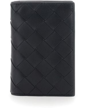 Bottega Veneta Cardholder With Intreccio Motif - Black