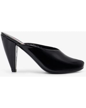 Jude Paw Mule Patent Leather Sandals - Black