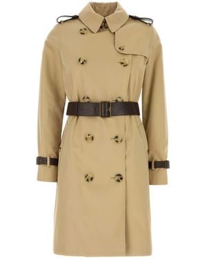 Burberry Twill Trench Coat - Natural