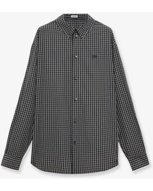 Loewe Technical Cotton Shirt Check Pattern - Gray