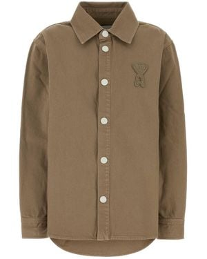 Ami Paris Ami Cappuccino Denim Oversize Shirt - Brown