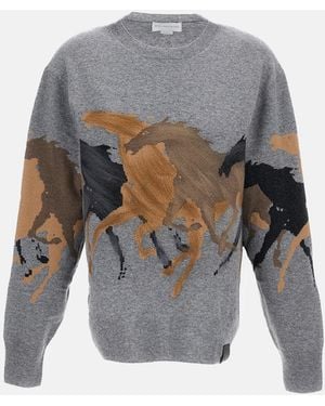 Stella McCartney Racing Horses Sweater - Gray