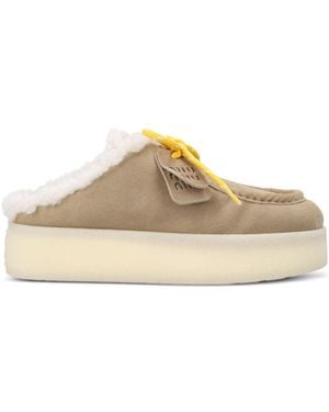 Miu Miu Suede Leather Slippers - Multicolor