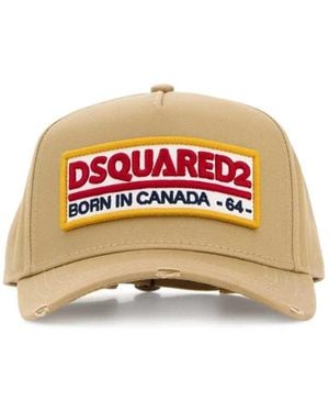 DSquared² Beige Cotton Baseball Cap - Multicolor