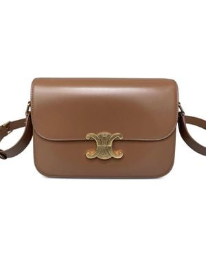 Celine Classique Leather Crossbody Bag - Brown